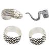 Retro Gothic Punk Street Ring Set: Distressed Black Hand Jewelry