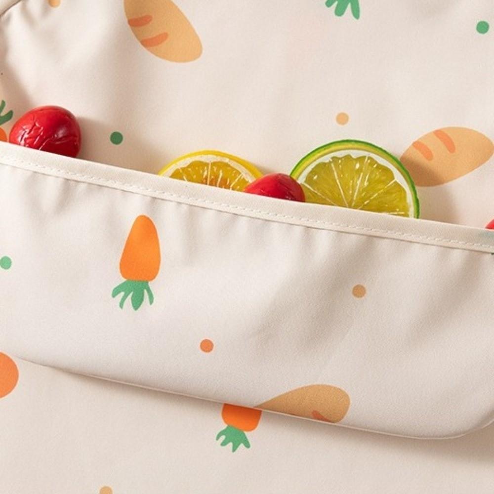 Adjustable Toddler Long Sleeve Apron Soft Baby Rice Pocket Smock Child Feeding Bib  Meal Eating