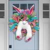 Electric Easter Bunny Wreaths for Front Door for Outside Wall Window Spring Party Supplies