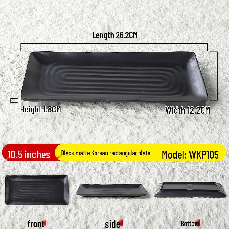 Matte Black Melamine Plate for Hot Pot, BBQ, or Kebab Shops