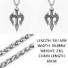 1/316L Stainless Steel Poseidon Trident Necklace for Men Women Greek Mythology Norse Pendant Amulet Jewelry Retro Style