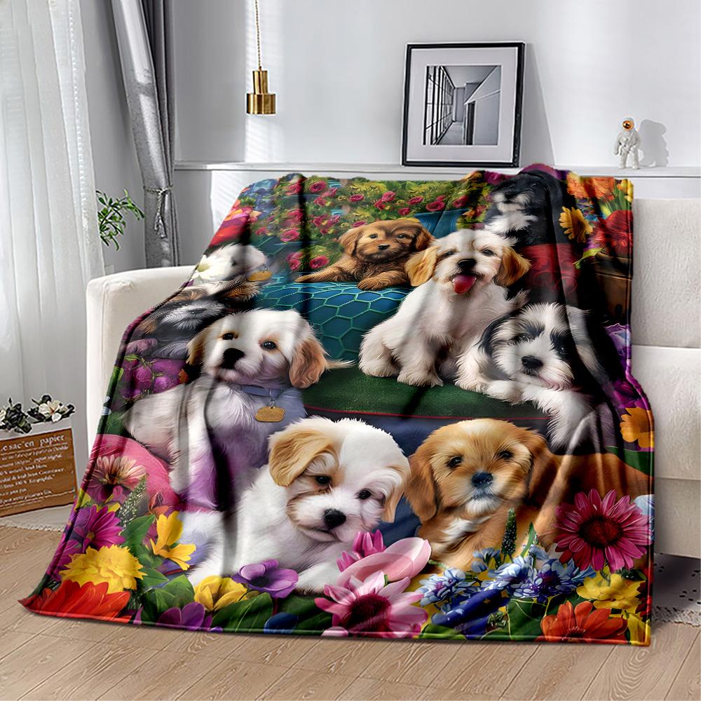 Chihuahua Photo Collage Flannel Blanket,Lightweight,Office Blanket,Sofa Blanket,Comfortable Blanket
