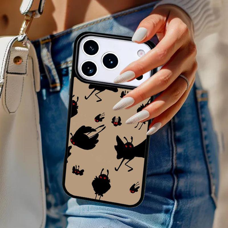 Mothman Night Grey Phone Case For iPhone 17 Air 14 15 13 12 Max Cover For Apple 16e 11 Pro Max Plus Coque