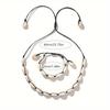 Fashion Handmade Braided Shell Necklace Bracelet 2pcs Set Bohemian Women's Versatile Necklace Beach Resort Style Clavicle Chain