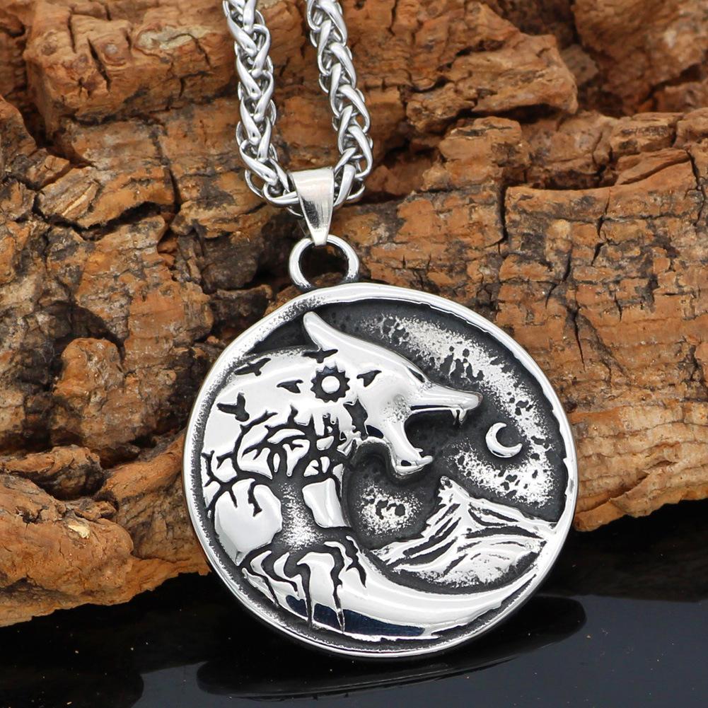 Nordic Viking Wolf Rune náhrdelník s přívěskem Módní pánský dlouhý talisman