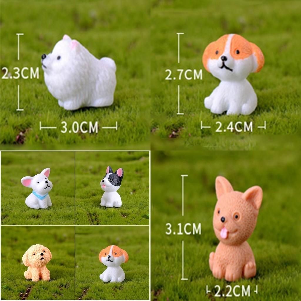 Entzückende Mini-Resin-Hundepuppen 12 Stil Ornamente Perfekt für bezaubernde Gartendekoration