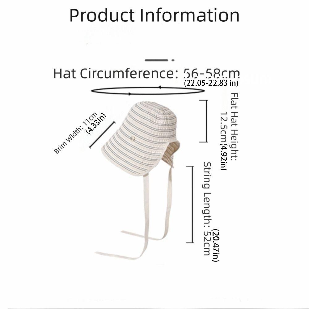 Fashion Ribbon Women Striped Fisherman Hat Wide Brim Solid Color Sunshade Hat Cotton Breathable Summer Sun Hat Travel