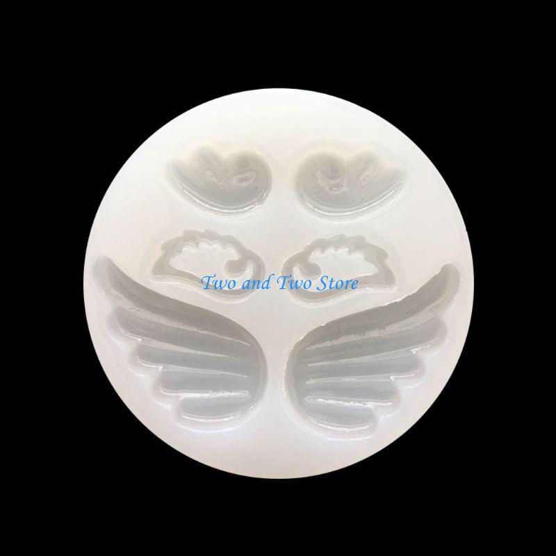 HX6F Angel Evil Wings Pendant Resin Casting Mold Silicone Mold Jewelry Making Tools