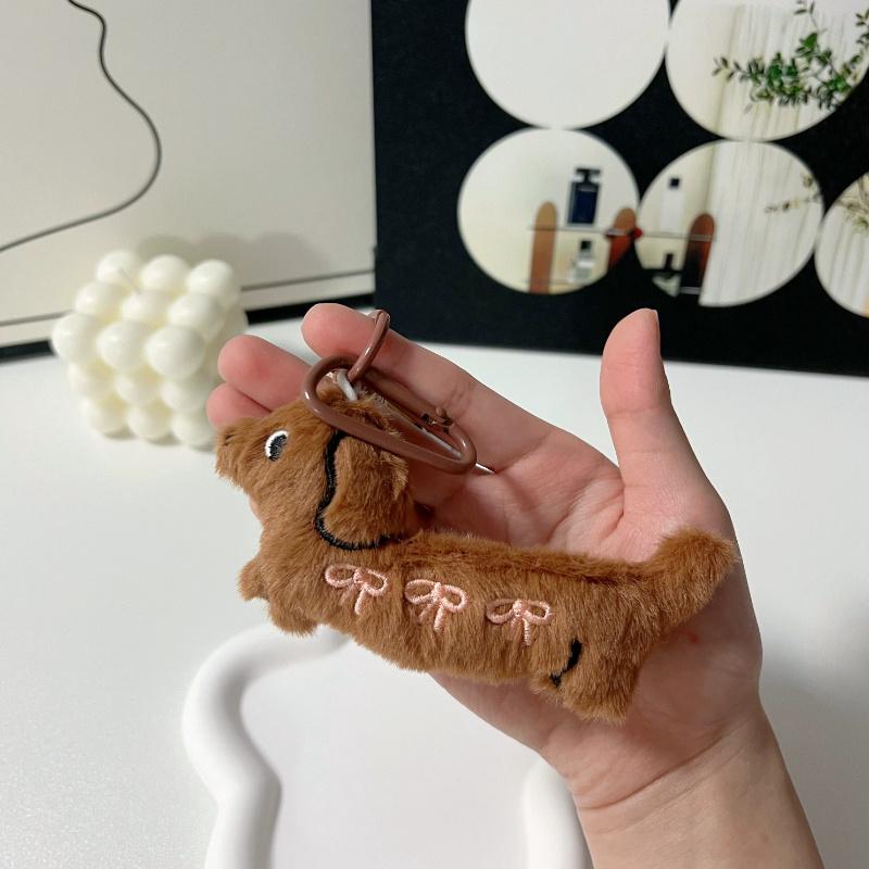 Cute Dachshund Dog Plush Keychain Cartoon Puppy Stuffed Pendant Bag Hanging Daily Decor Gift Accessories