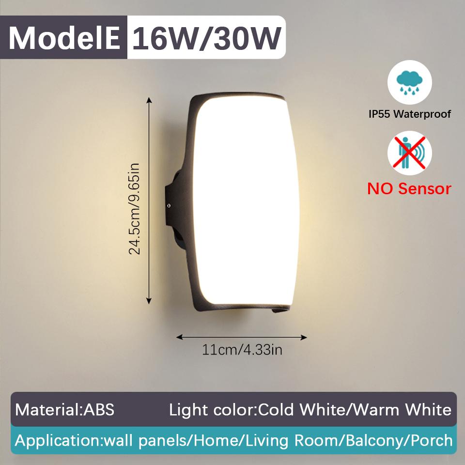 LED Wall Lamp Motion Sensor Indoor Outdoor AC85-265V ABS Waterproof Led Lights Modern Home Appliance For Home Living Room Porch