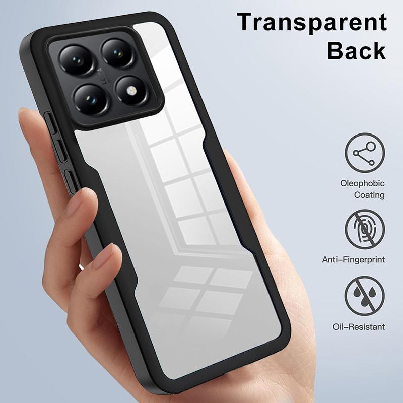 360° Full Body Cover Phone Case For Redmi Note 10 Pro 10S 10T Note 9 Pro Max 9S Clear Hybrid Hard Cover Silicone Soft Shell Slim