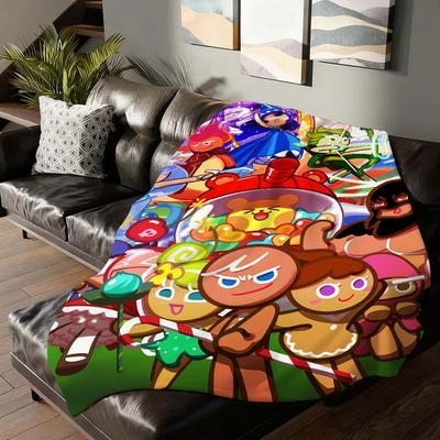 Strategy Game Cookie Run Kingdom Blanket For Sofa Office Bed Plane Travel Sleep Read Relax Camping Soft And Warm