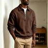 Men's Casual Full Zip Sweatshirt with Long Sleeves and Collar for Daily Wear