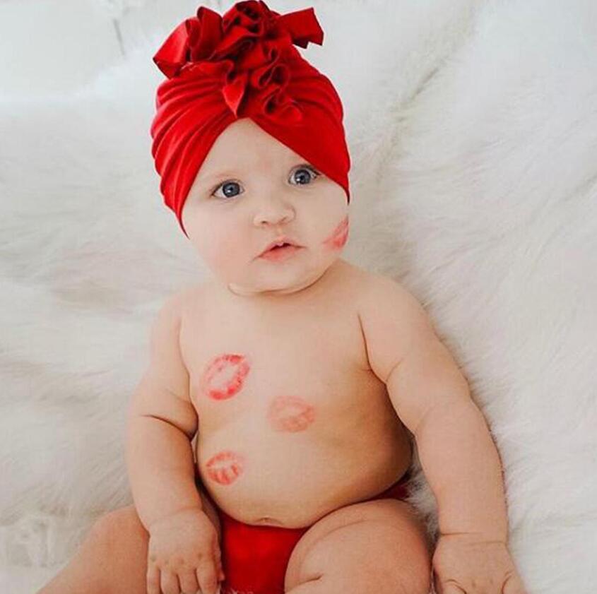 Newborn Baby Toddler Cotton Hat Baby Girl Knotted Hat Cute Donut Soft Turban Flower Head Cap
