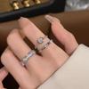 3PCS Fashion Luxury Zircon Rings for Women Men Simple Elegant Adjustable Opening Wedding Ring Set Party Jewelry Gifts