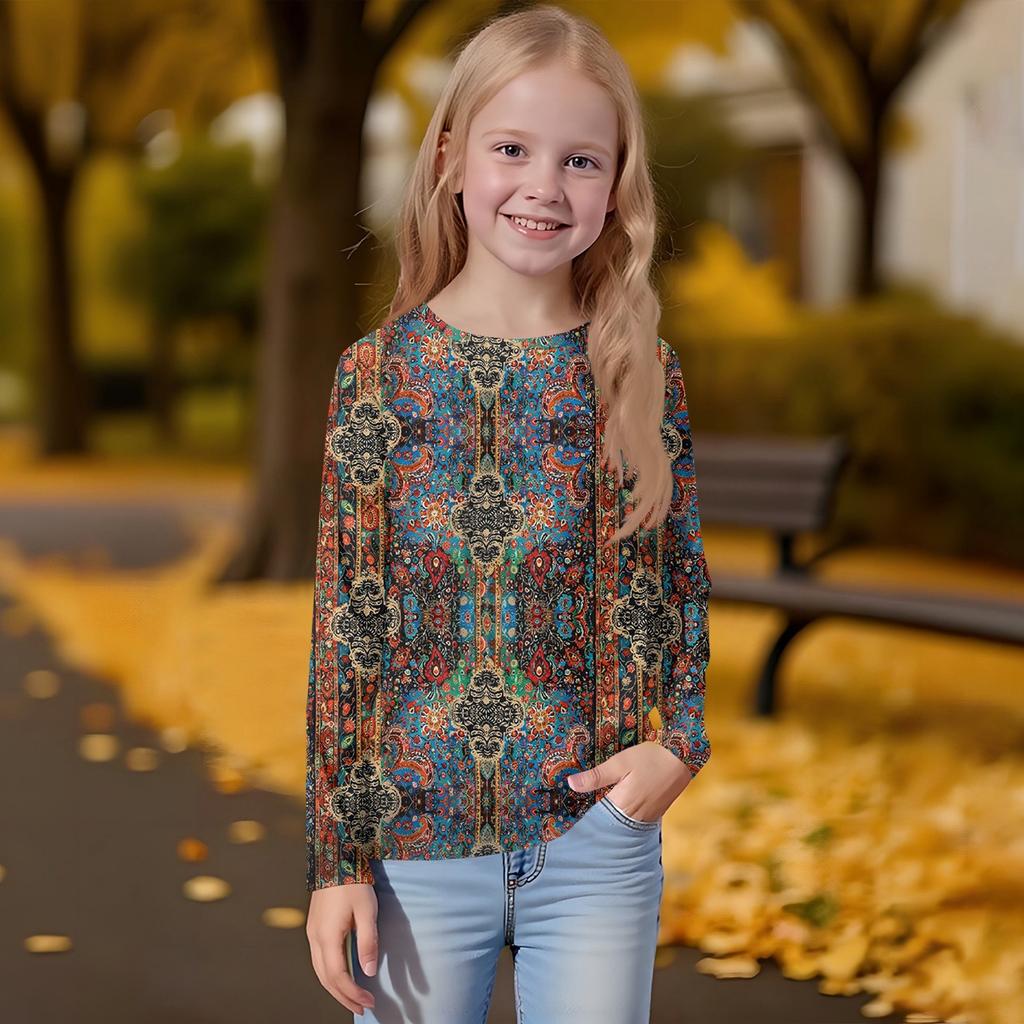 Children's Long-sleeved O-neck Top Printed Daily Casual