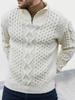 2025 Autumn/Winter Men's High Neck Zipper Cable Knit Sweater