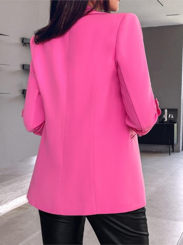 Elegant Women's Cardigan Blazer New  Autumn Winter Long Sleeve Casual Solid Color Coat Jacket For Women Slim Blazers