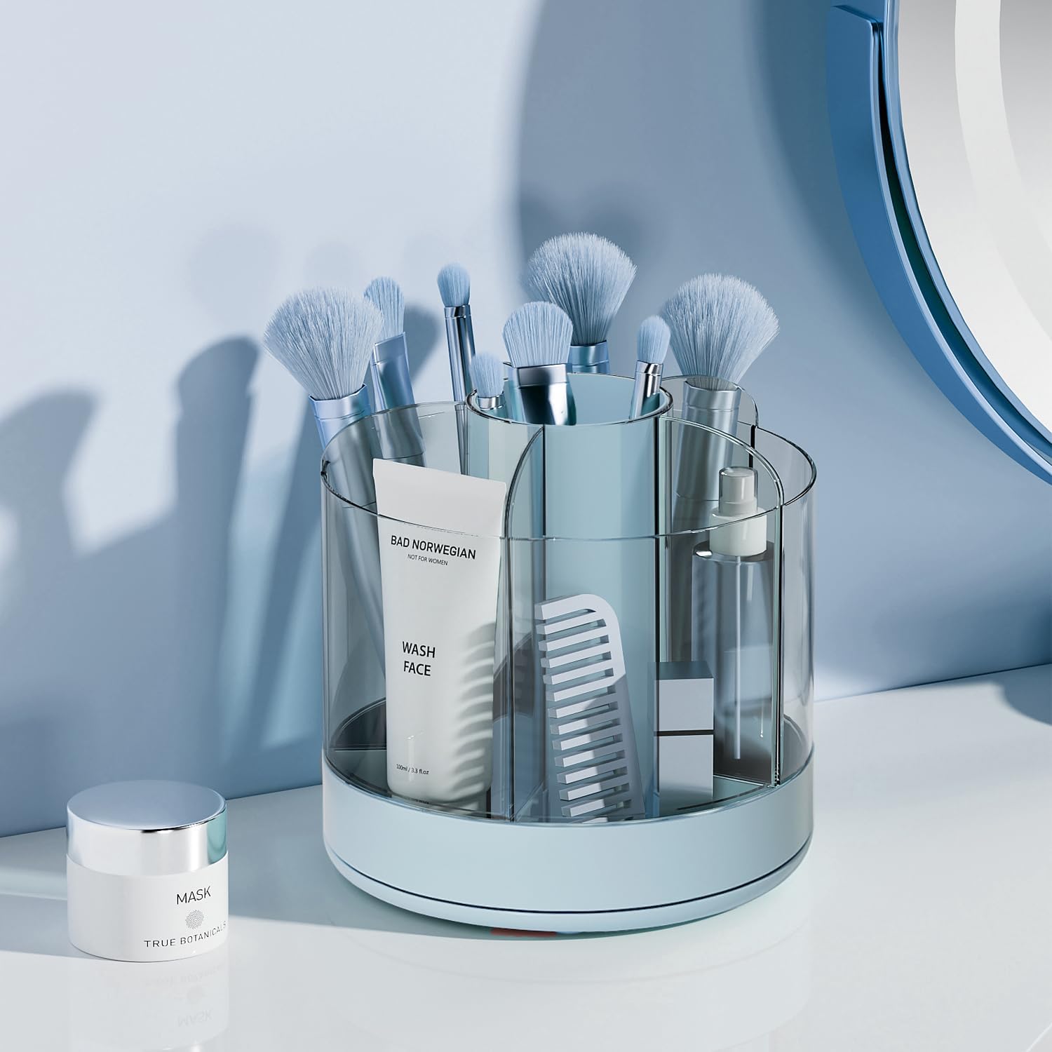 

Тримач для олівців із 6 отворами для столу, настільні органайзери та аксесуари для канцелярського приладдя, коробка для зберігання предметів мистецтва для домашнього офісу Caddy (Білий) синій