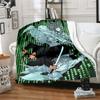1pc Matrix Samurai Battle Cartoon Blanket,Portable Throw for Travel & Camping, All Season Cozy Blanket,Ideal Gift