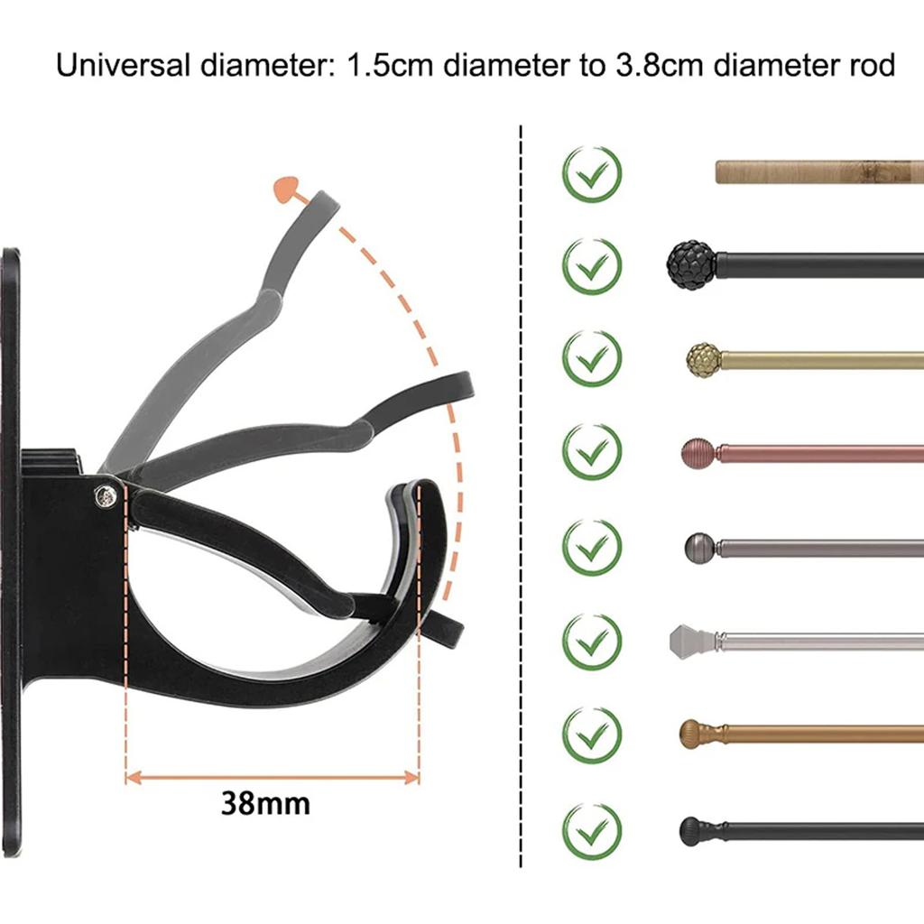 Plastic Wall Mounted Curtain Rod Storage Clips Holder DIY Furniture Hardware Curtain Storage Rack Tool