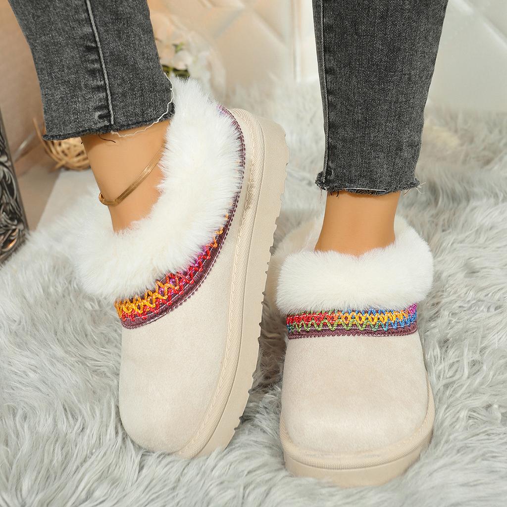 Large-size Fleece Thickened Warm Snow Boots for The Fall/winter of 2025 New One-legged Slips