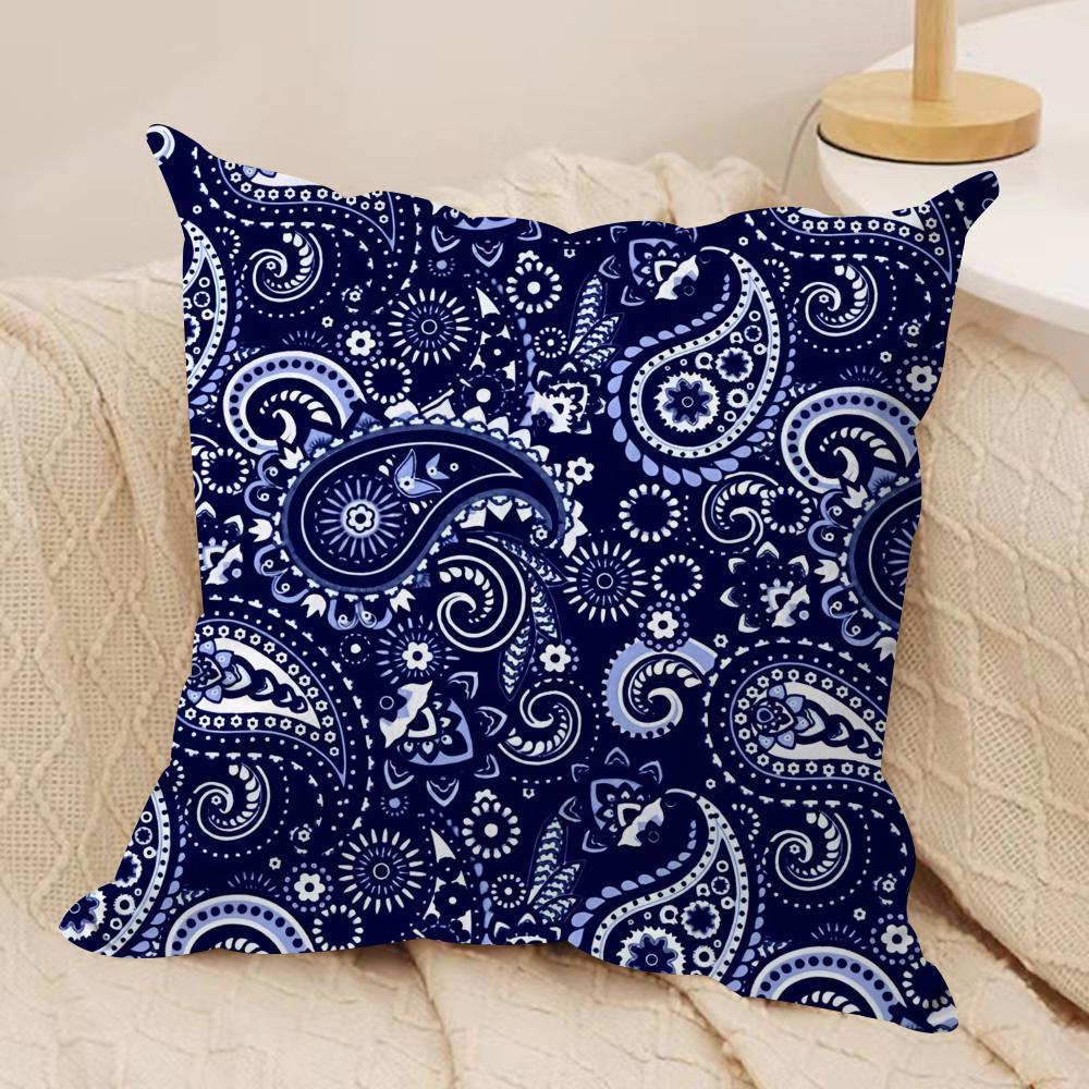 Painted Design PPaisleyS ART Cushion Cover Short Plush Doublesided Print Square Throw Pillow Covers Sofa Home Cushion Decor
