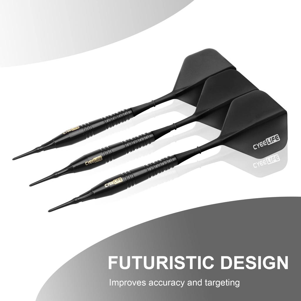CyeeLife 16g Pure Copper Soft Tip Darts Set (Black)