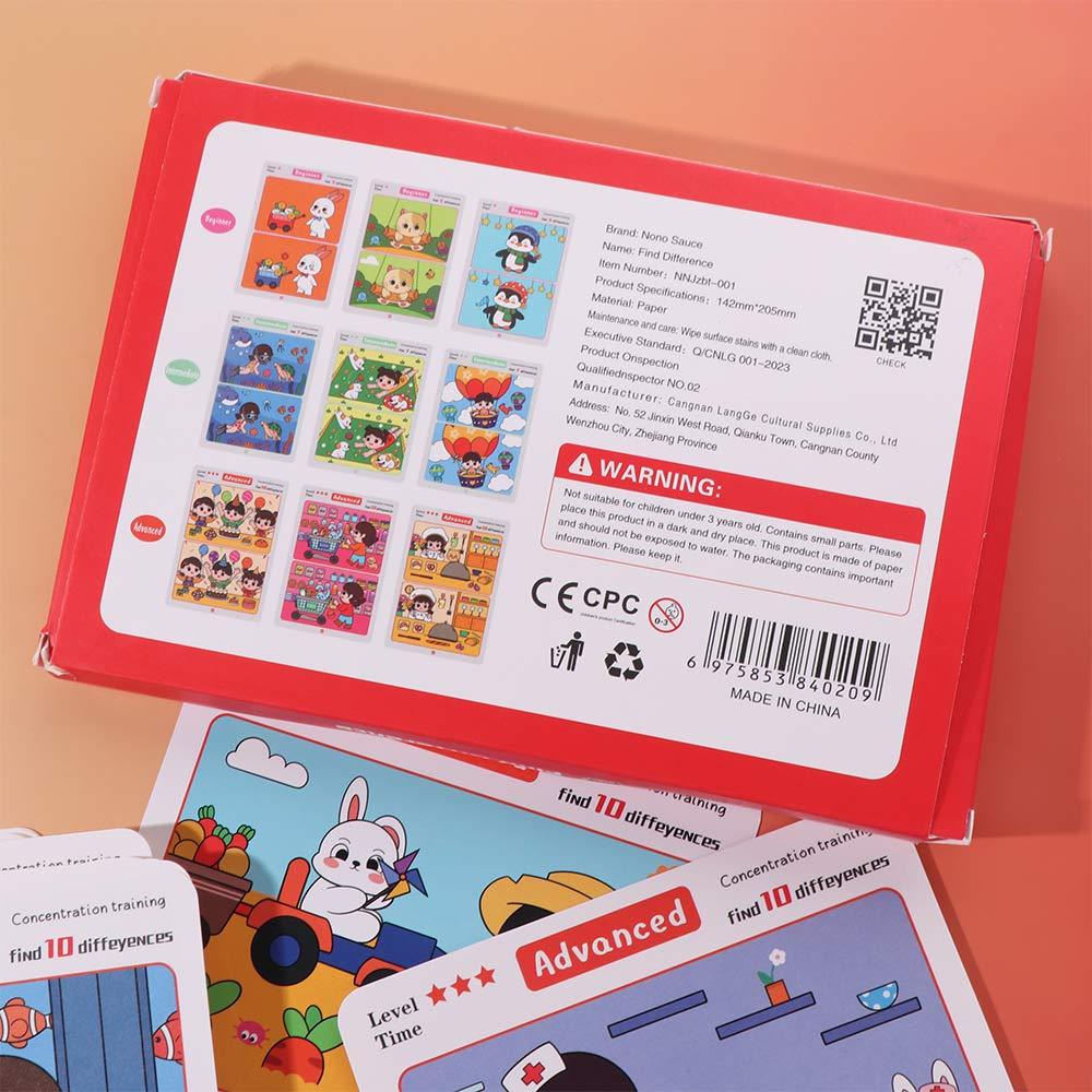 Find The Difference Puzzle Board Game Card Rewritable Picture Books Puzzle Toy  Development Toy