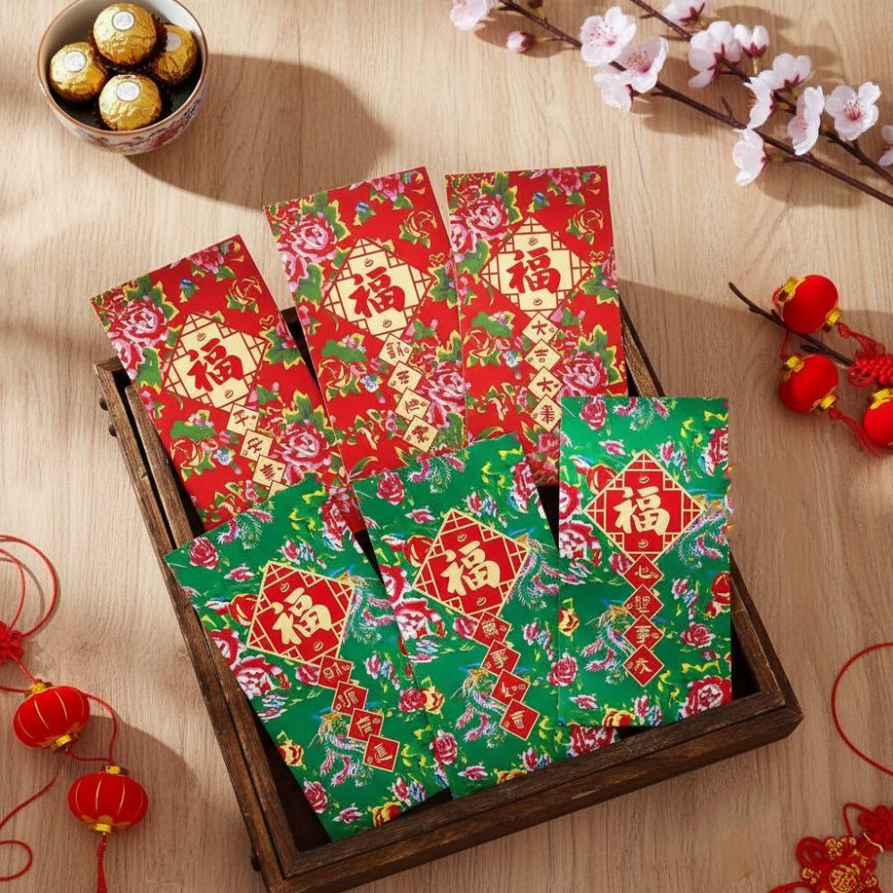 6Pcs Chinese Style Horse Year Money Envelope Traditional Lucky Money Bag Gift Bags  Lunar New Year
