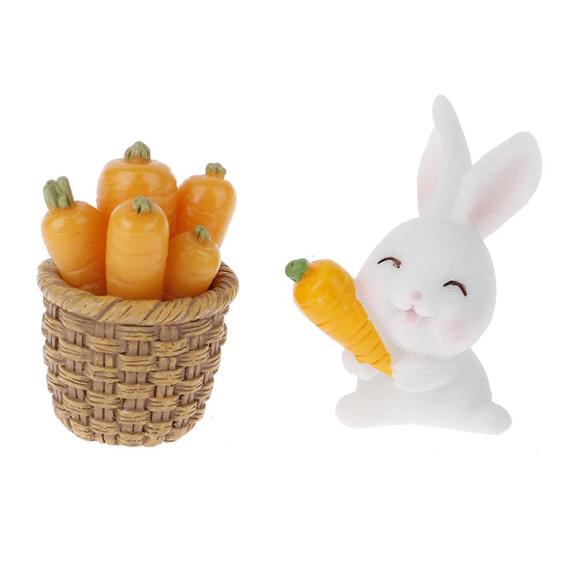 7ks Diy Mini Miniaturní víla Garden Rabbit Decor Řemeslné ozdobné doplňky