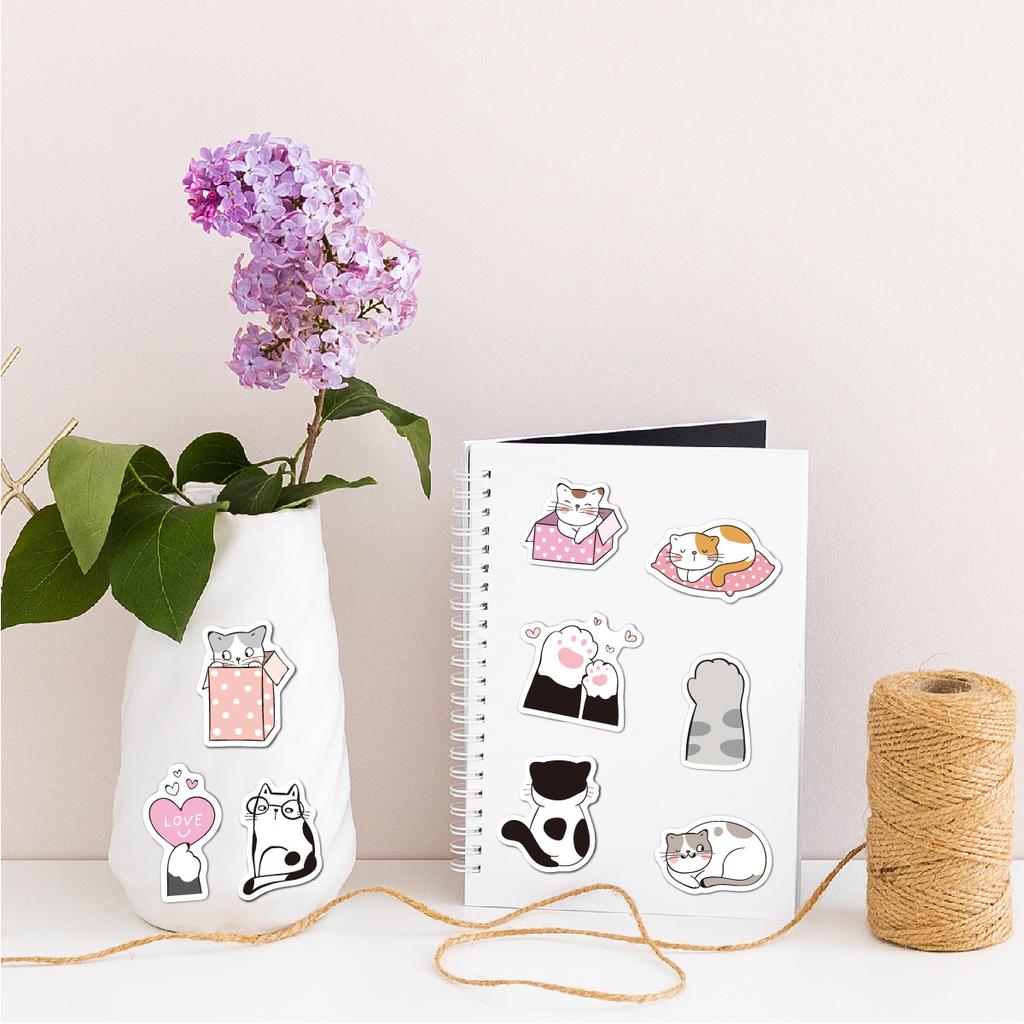 Cat Stickers 100 Mobile Phone Water Cup Computer Notebook Decoration Waterproof Cute Cat Stickers