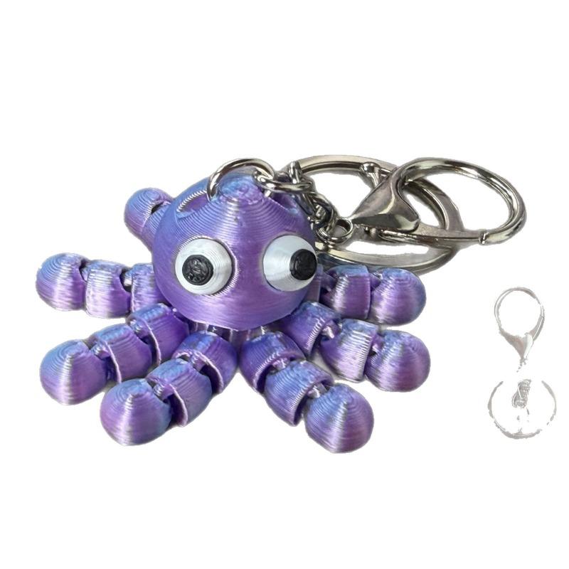 Portachiavi Polpo 3D Carino - Tentacoli e Piedi Flessibili Colori Vivaci Accessorio da Appendere per Sacchetto Regalo di San Valentino Decorazione da Scrivania