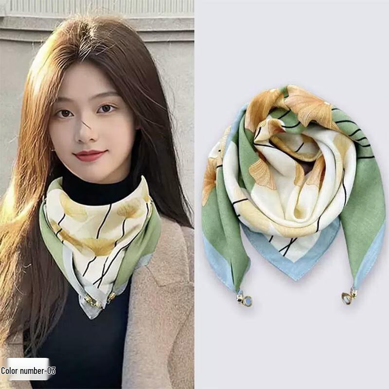 Women's Magnetic Triangle Cotton Neck Scarf