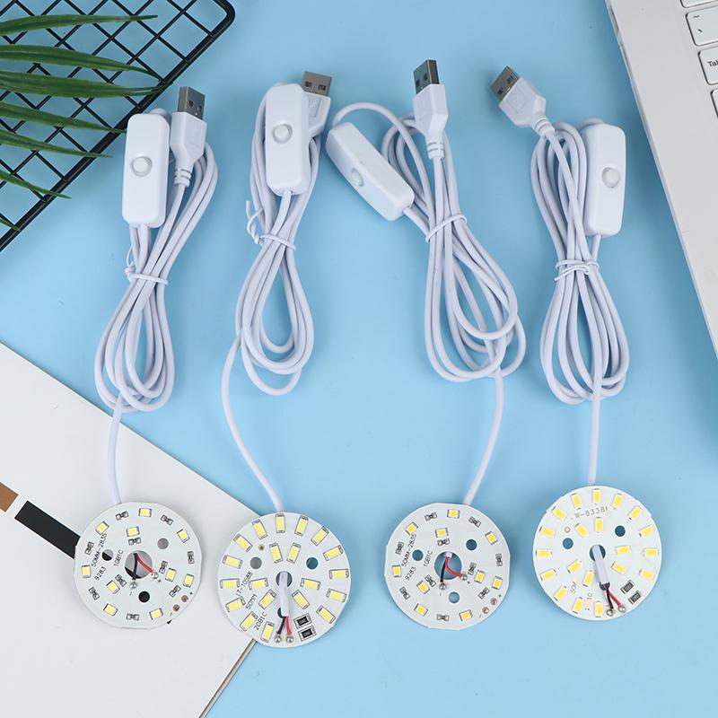 1 Pcs Dc5V Dimmable 48/55Mm Led Chips Smd5730 Led Lamp Usb Dimmer 5W 10W Light Board White Warm Light With On/Off Swicth Cable