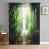 Forest Creek Flowing Water Nature Scenery Tulle Sheer Window Drapes for Living Room Bedroom Sheer Fabric Organza Drapes Drapes