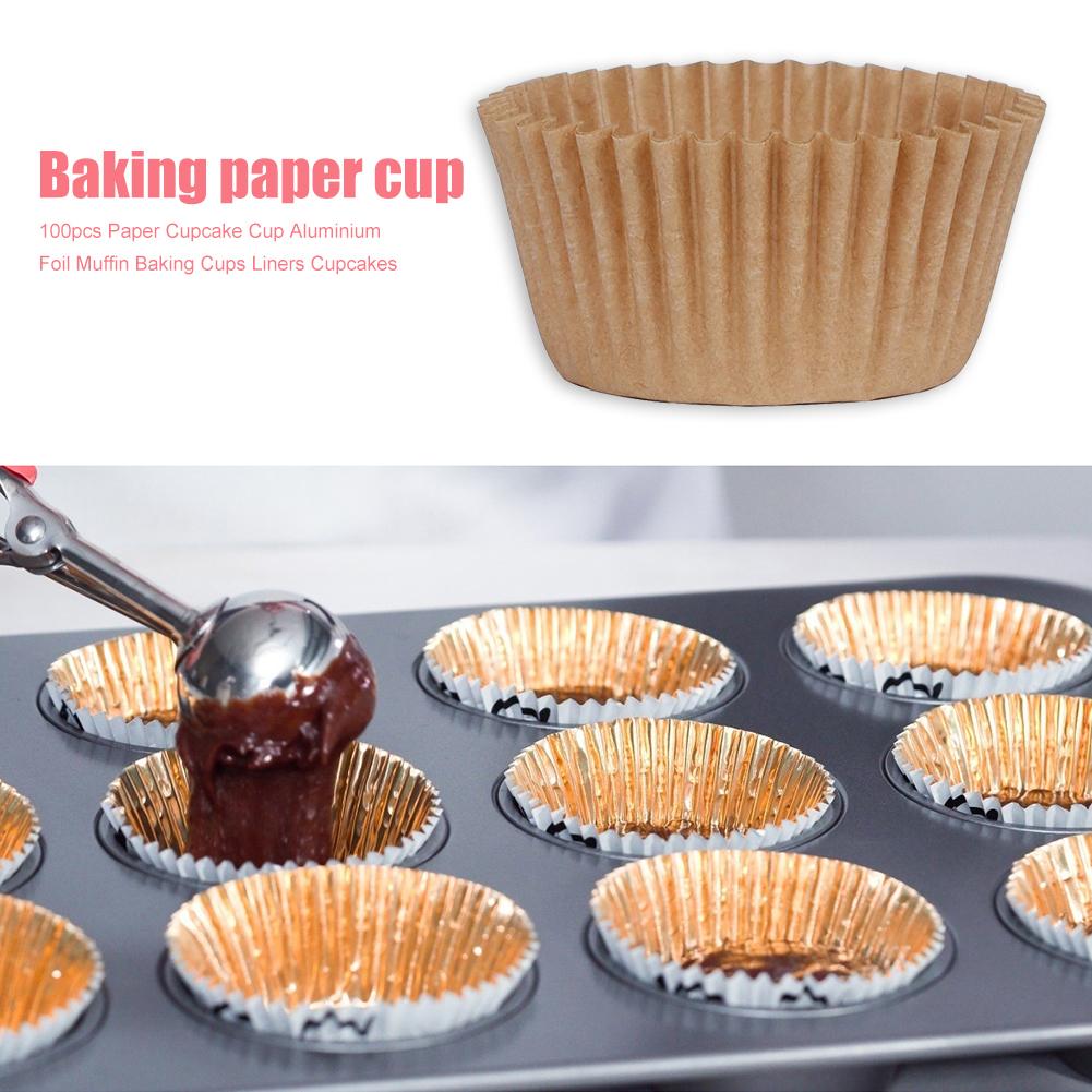 100 Counts Mini Cupcake Liners Greaseproof Muffin Liners Cups Odorless Muffin Baking Cups Small Cupcake Wrappers for Baking