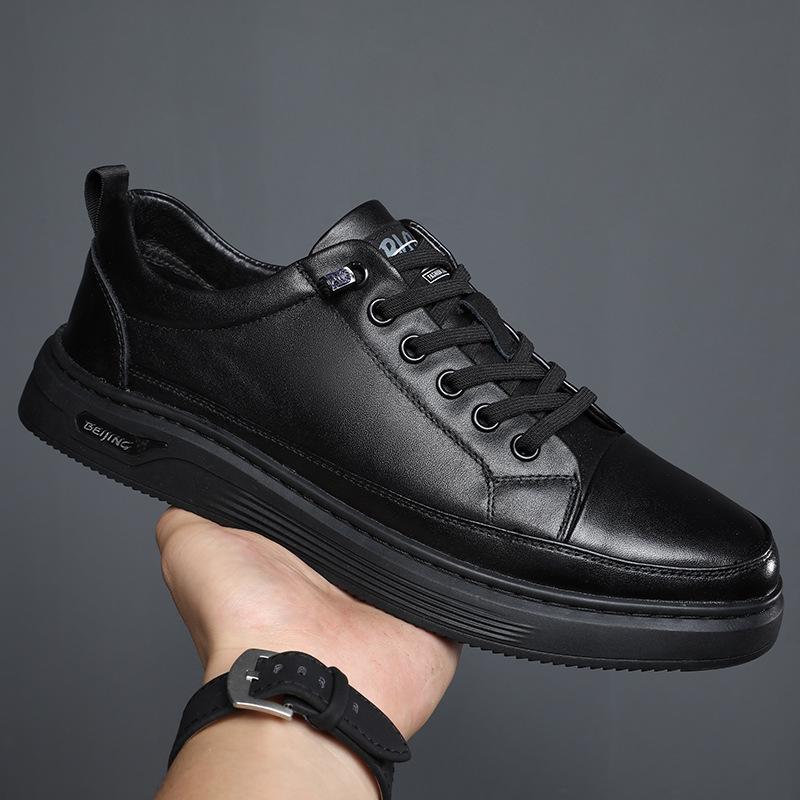 Men'S Leather Shoes Men'S Leather Autumn Casual Shoes Trendy Soft-Soled Sports Casual Crocodile Pattern Board Shoes Men
