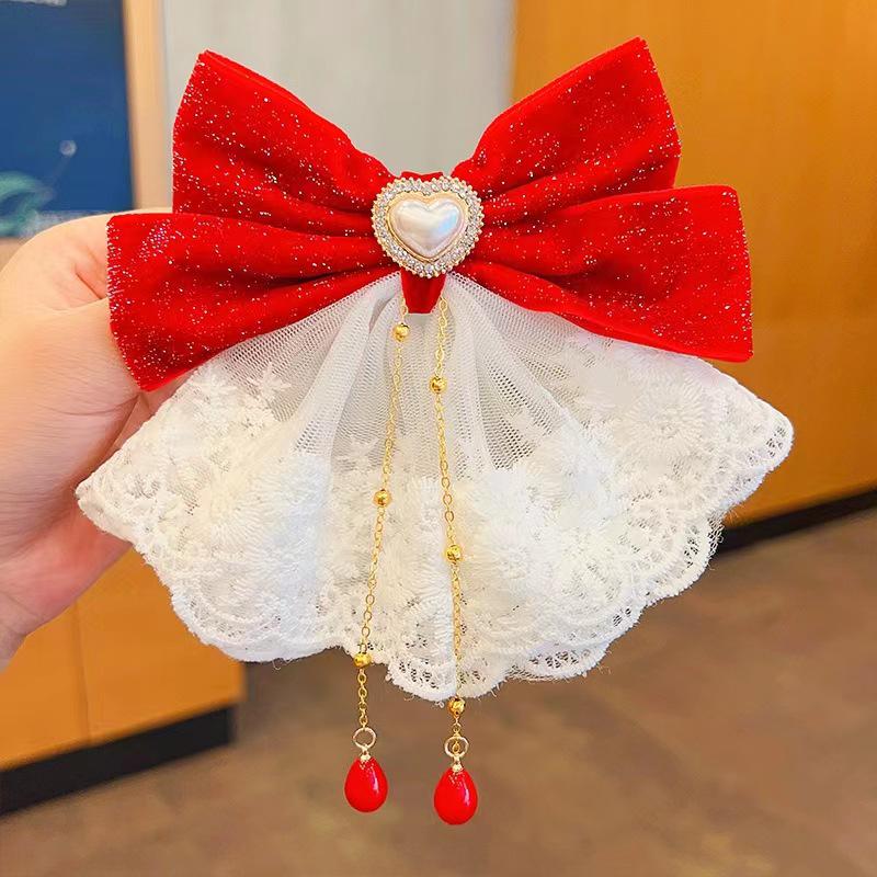 Child's Big Bow Hairpin: Cute Baby Girl's Head Clip for New Year