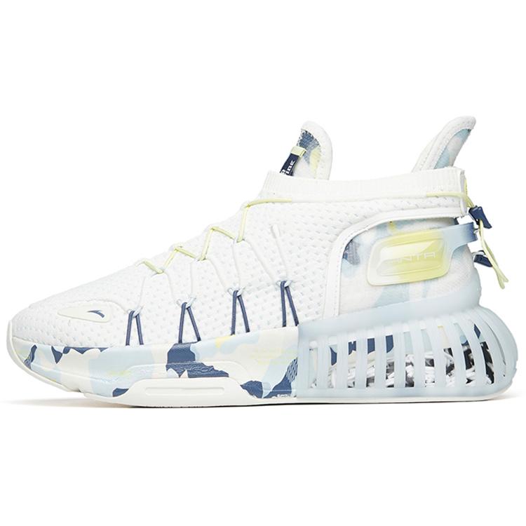 

New ANTA Casual Shoes Men s Mid top Ivory White/Mirage Blue 112218870-5 41