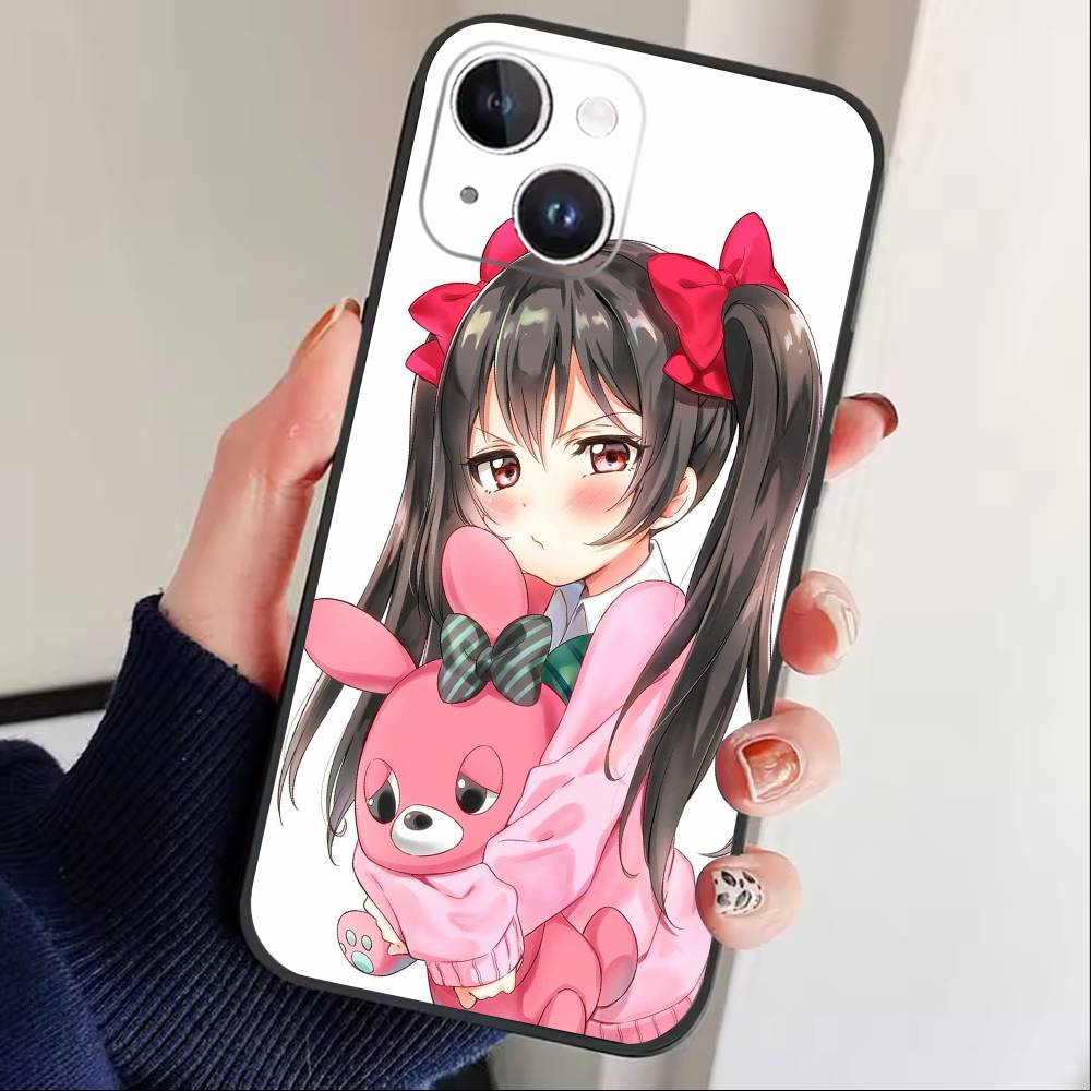 Love Live-Yazawa Nico Phone Case For iPhone 17 16 15 14 13 12 Max Plus Silicone Black Cover