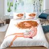 Cute Doll Little Girl Comforter Cover White Background Sof Microfiber Duvet Cover +pillowcases Bedding Sets For Dormitory Single