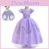 Vestido Encantador de Princesa Sofia para Meninas, Fantasia de Desenho Animado para Aventuras em Festas de Fantasia