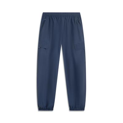 Comfortable Loose Fit Cuffed Casual Pants Men Bottoms Navy-Blue AYKV713-3