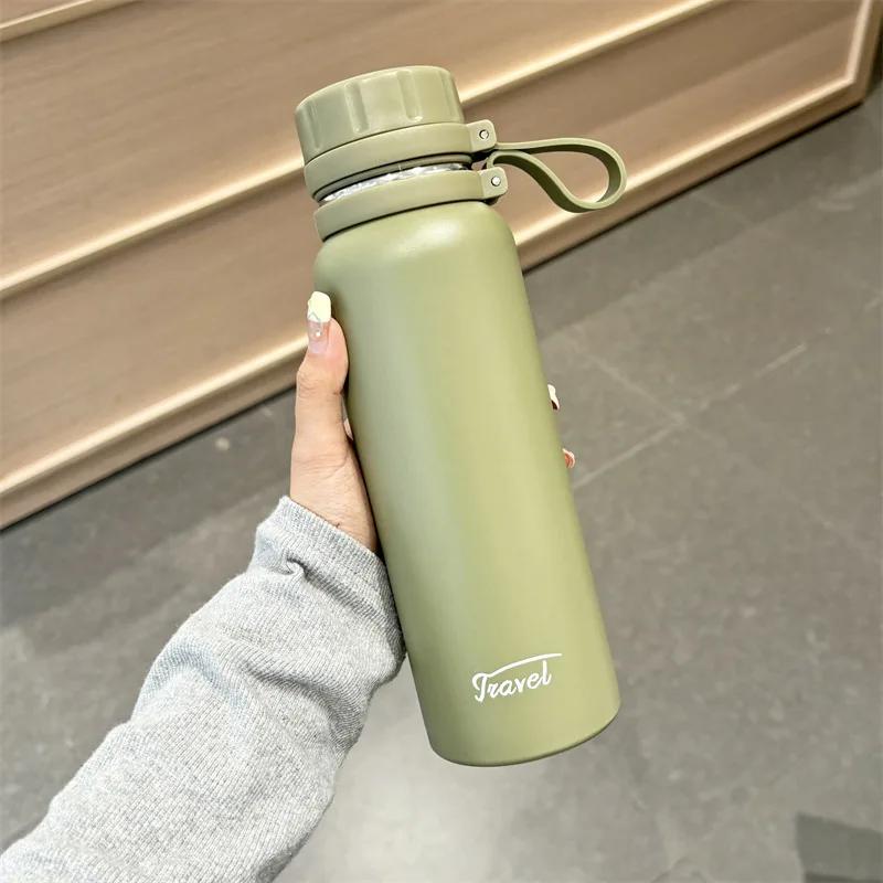 

Простий термос великої місткості для чоловіків і жінок, гарний на вигляд, портативний, з відділенням для чаю, з нержавіючої сталі, чашка для води 1100 ml