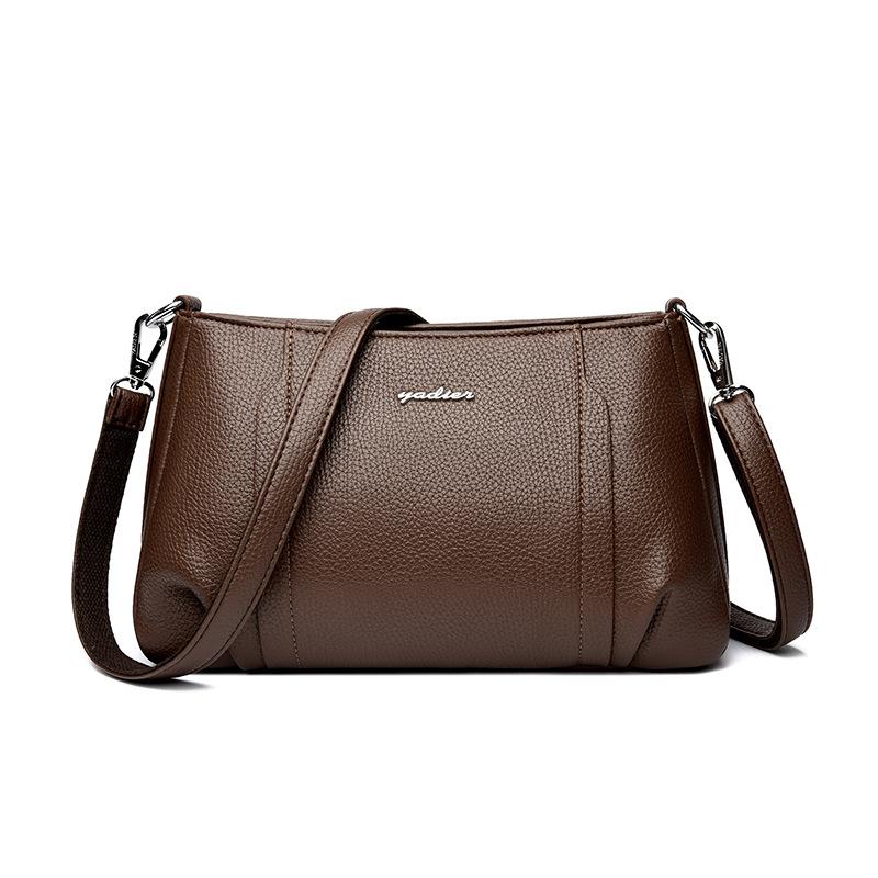 Geantă pătrată mică din piele moale, Geantă de damă la modă, simplă și cu capacitate mare, Geantă mică crossbody de umăr