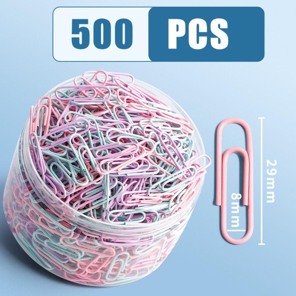 160/500PCS Stationery Paper Clips Morandi Paper Organizer Colorful File Bookmark