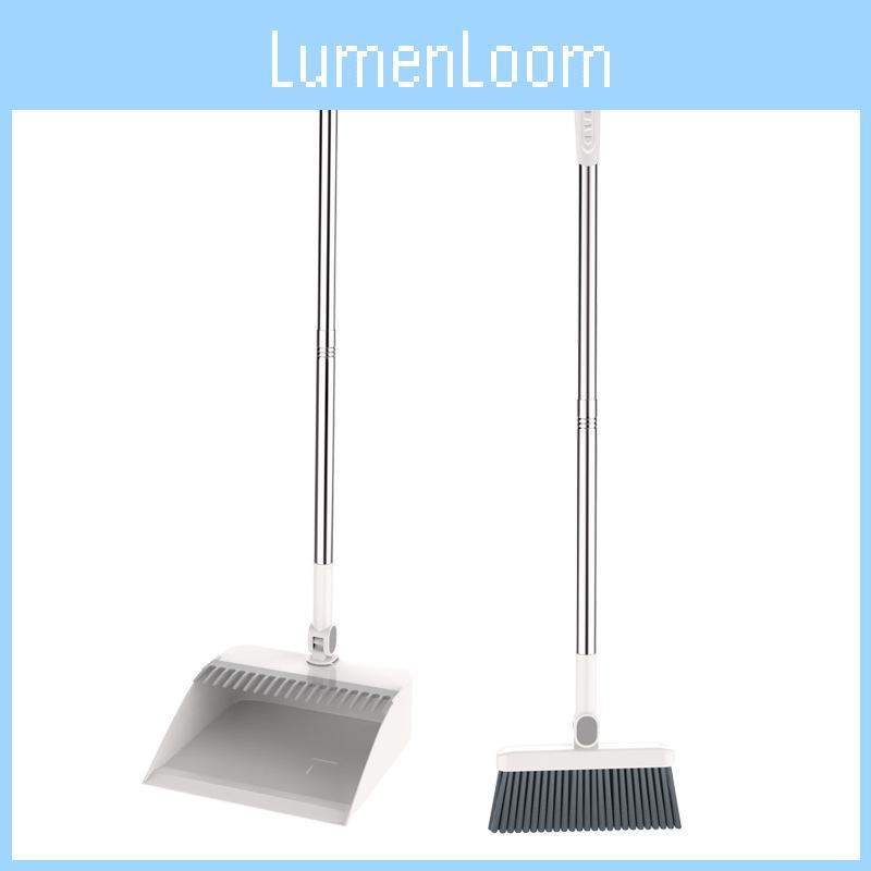 Plastic Cleaning Broom And Dustpan Set With Durable Nonstick Head For Household And Commercial