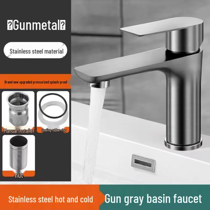 MDNG Gunmetal Grey Stainless Steel Bathroom Faucet
