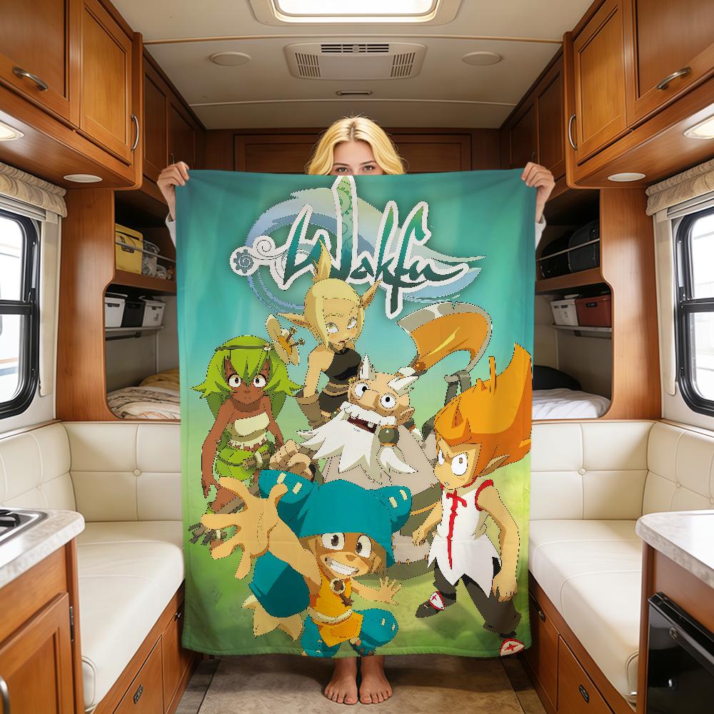 Game Cute Funny Art Cool W-Wakfu Blanket Warm Soft Plush Blanket Sofa Living Room Nap Home Bedroom Travel Gift Flannel Pet Hogar